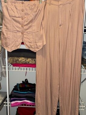 Women's High-Waist Wide-Leg and Top Set.